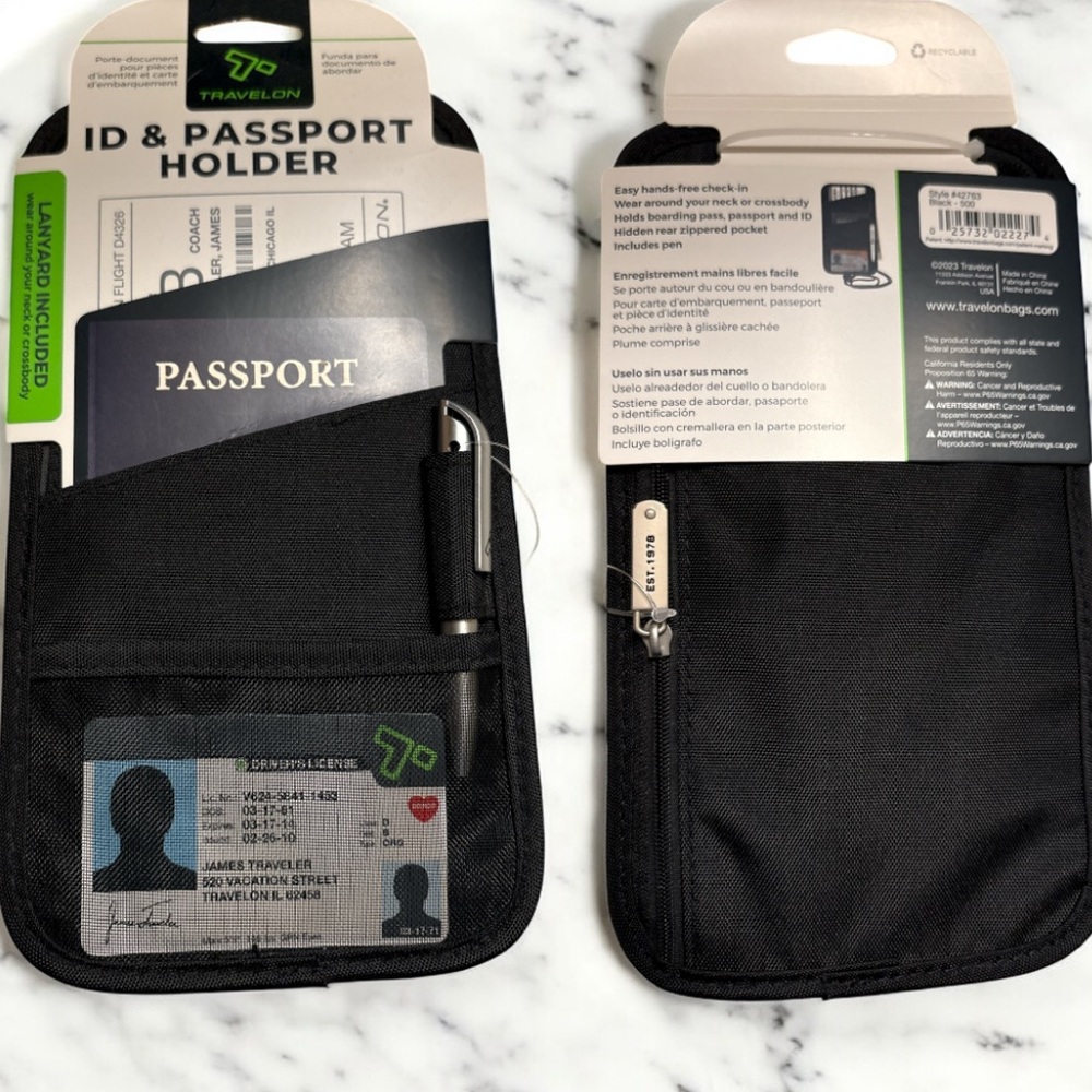 Travelon Black ID and Passport Organizer